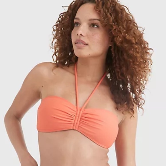 TOMMY HILFIGER Women's Ruched
Halter Bikini Swim Top Emberglow - L Clasp Closure - Picture 8 of 15